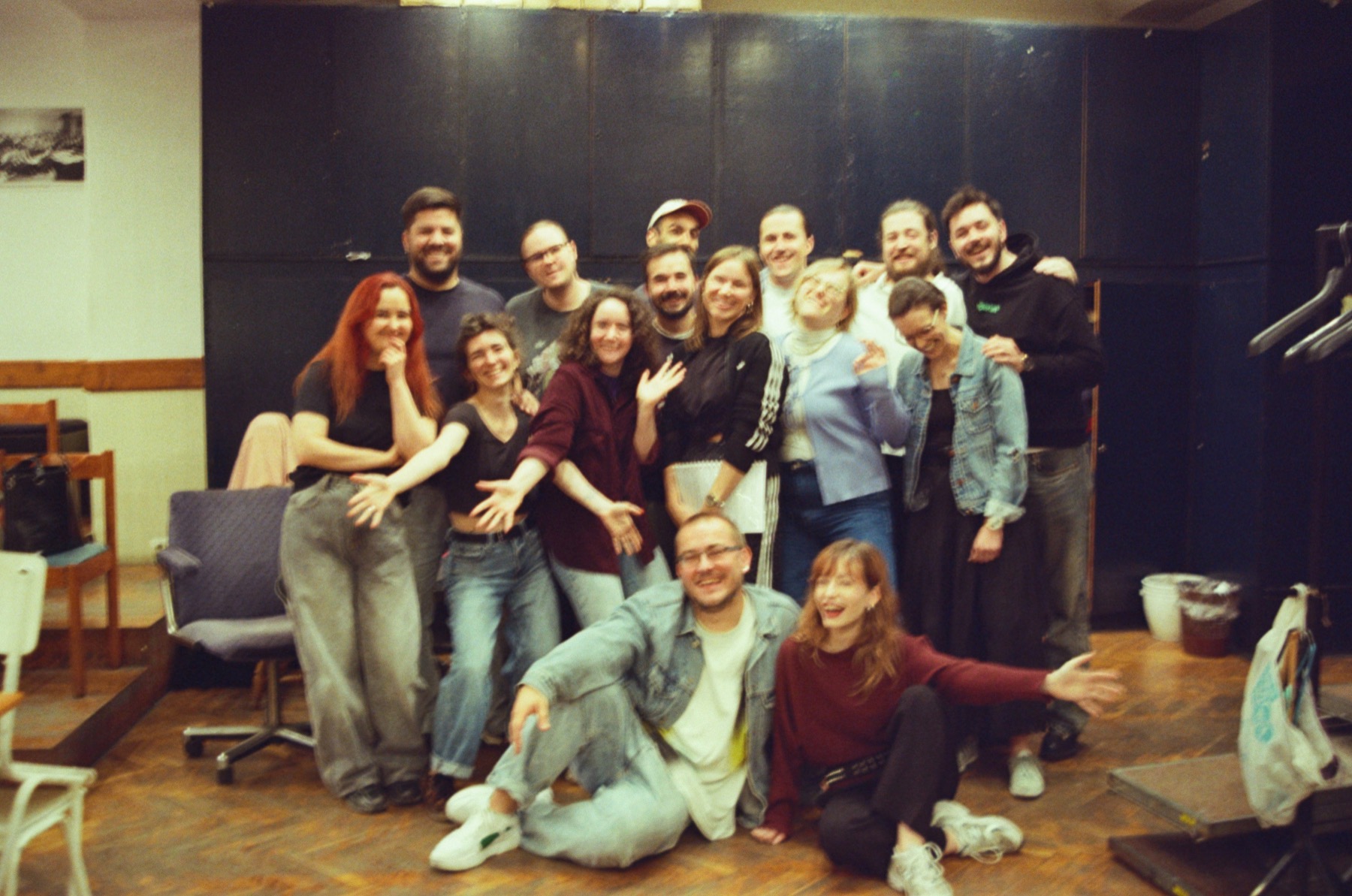 Kuraž theatre group after a rehearsal in Belgrade